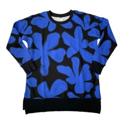 XL HANNAH LuLaRoe BLUE & BLACK ABSTRACT FLORAL; Sizes 16-18 Crewneck Sweatshirt