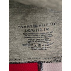 Tommy Hilfiger Light Gray Racerback Padde Sports Bra with Red, White & Navy Band
