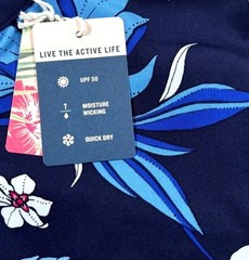 NEW Tommy Bahama Everyday Active Romantic Blooms Blue Floral Long Sleeve Top SM