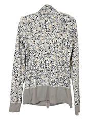 Lululemon Asana Jacket Womens M Not So Petite Fleur Gray Zip Yoga Running Top