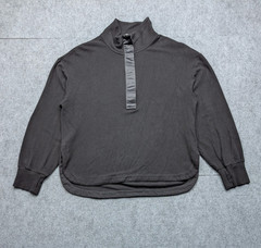 Varley Pullover Womens Lare 1/4 Snap Minimal Athleisure Black Brushed Relaxed