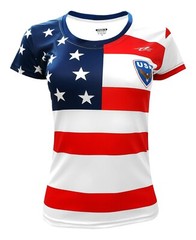 Women Fan USA Jersey Short Sleeve Athletic Fit