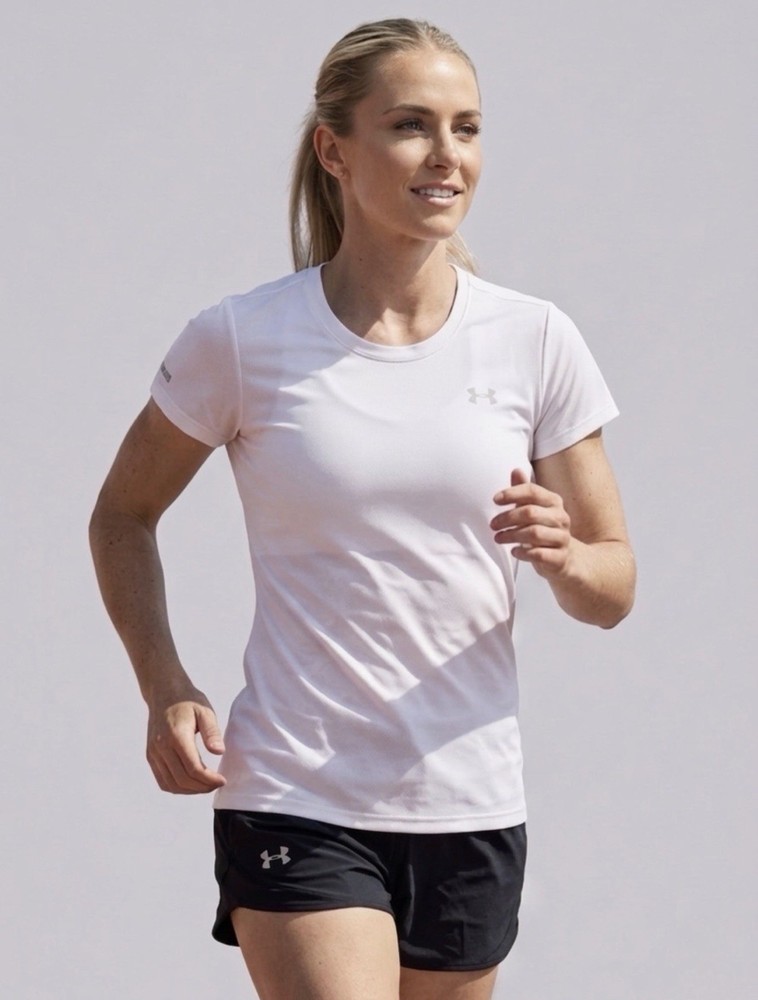 2 Under Armour HeatGear Women’s Fitted Breathable Crew Neck Short Sleeve Tee M