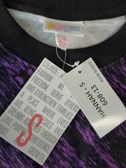 LuLaRoe S Black/Purple HANNAH Crew Neck Oversized Sweatshirt #L144