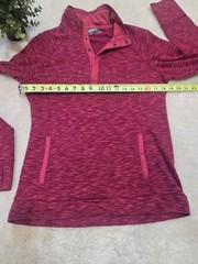 Avalanche Pink Heather Loma Snap Neck Pullover Activewear Sweater, Size Medium