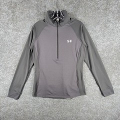 Under Armour UA Tech Half Zip Shirt Womens M Gray Activewear Loose Fit Outdoor