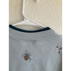 National Wildlife Federation Nature Print Button 90s Sweatshirt Blue no size
