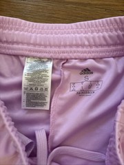 Women’s Adidas Athletic Aeroready Pants Size Small. Purple With Black Stripes