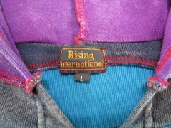 Rising International Full Zip Hoodie Sweatshirt Boho Chic Hippie Size L Read