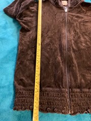 Juicy Couture 90s Smocked Zip Up Hoodie Low Rise Straight Leg Pants 25 x 33 PS