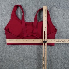 Athleta Sports Bra Women Large Red Exhale Ribbed Square Neck Yoga Workout Run