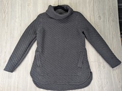 Duluth Trading Quilted Sweatshirt Women Medium Gray Kangaroo Pocket Cozy Outdoor