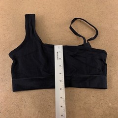 Shein Women’s Size Medium (34/36 A/D) Black One Shoulder Crop Sports Bra NWT