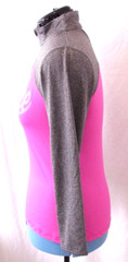 USAF US Air Force gray Pink 1/4 Zip J. America Pullover LS Shirt Women’s M