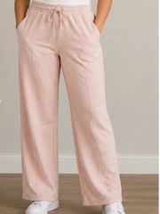 Lazy Sunday Wide Leg Sweatpants Womens XL Pink Cozy Drawstring Lounge Athletic