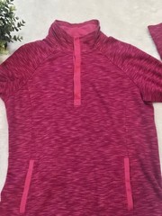 Avalanche Pink Heather Loma Snap Neck Pullover Activewear Sweater, Size Medium