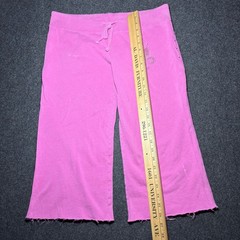 Vintage Y2K Low Rise Capris Sweatpants Jeweled Fleur De Lis Rhinestone Mcbling