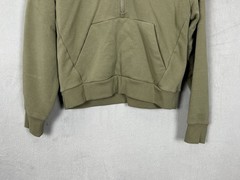 Athleta Forever Fleece Hoodie 1/2 Zip Women’s Small Green Cropped Fit Casual
