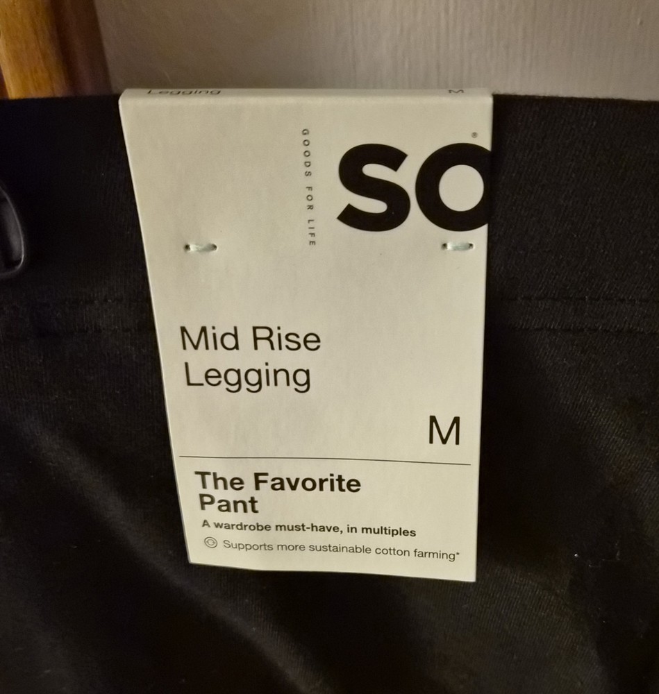 Mid Rise Black Leggins Size M