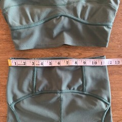 L*SPACE Active Revel Ribbed Crop Top Bra & Revel Short Set-Cypress-Size XS-$201