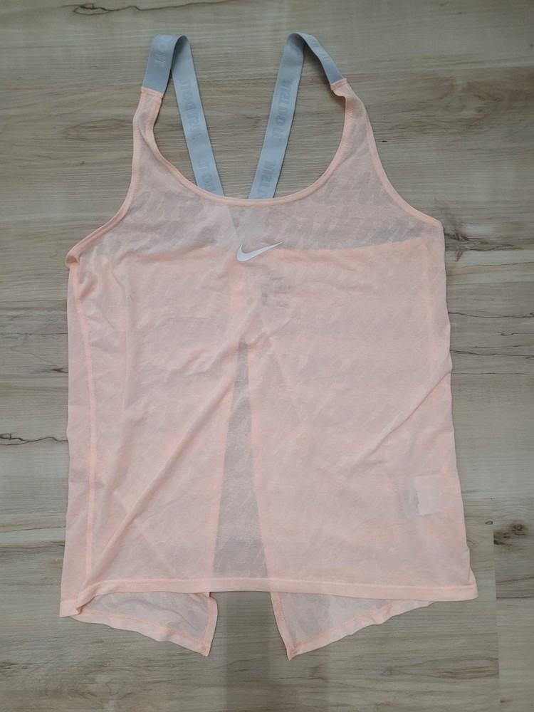 Nike Training Tank Top Mesh Lightweight Peach Athletic Womens Medium Running