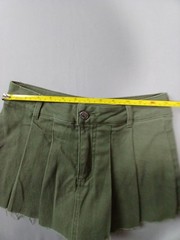 Forever 21 Pleated Skort Womens XS Olive Green High Waisted Frayed Hem NWT