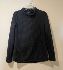 Stoic Women’s Black Quilted Cowl Neck Pullover Sweatshirt w/ Pockets S/P