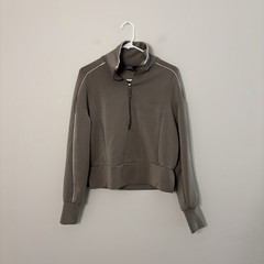 Members Mark Women’s Small Half Zip Pullover Sandwash Beige Luxury Feel G7