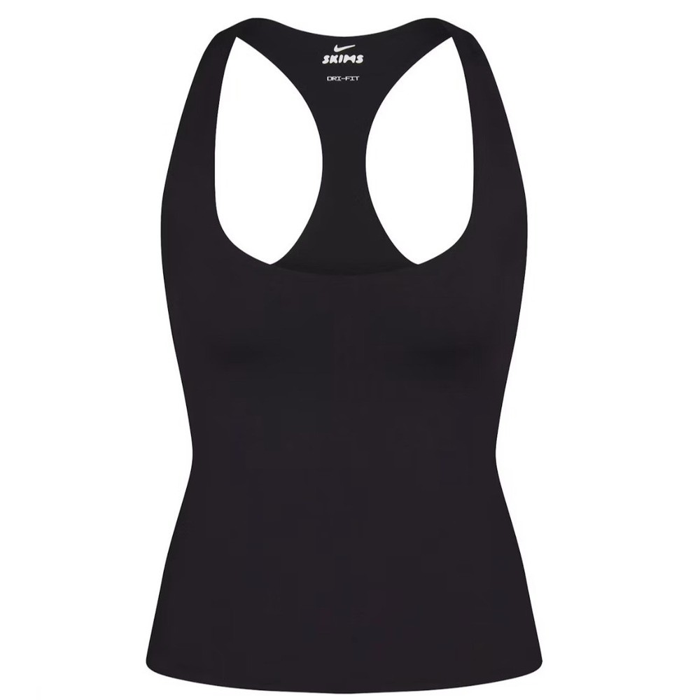 Skims x Nike Matte Racerback Tank Top Obsidian Black TP-TNK-7383W Medium