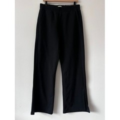 Pact Wide Leg Split Hem Sweatpants High Rise Cotton Blend Black size large
