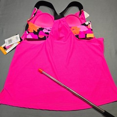 ZeroXposur Pink Tank NEW $44 Stretch Sporty 2-In-One Activewear Top Women Size S