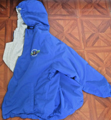 Yogi Bear’s Jellystone Camp Blue Nylon Hooded Pockets Lined Jacket- Unisex Lg.