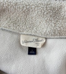 Universal Thread Sherpa Quarter Zip Pullover Sweatshirt Floral Green Cream S