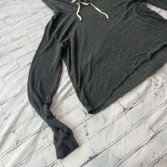 John Galt Brandy Melville Gray Knit Hoodie Women’s One Size Slouchy Pullover Y2K
