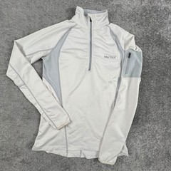 Marmot Womens C55780 1/4 Zip Pullover White Gray Activewear XS Hike Camp Run