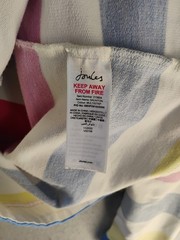 Joules Saunton Funnel Neck Sweatshirt Womens 6 Multicolor Striped Drawstring