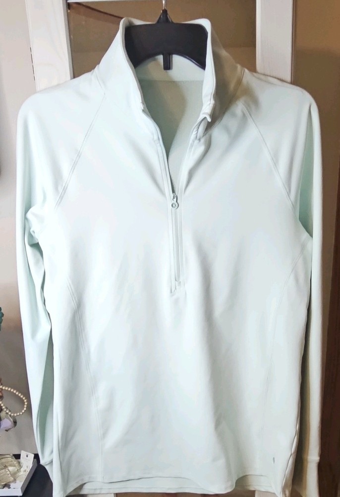 LAYER 8 (Light MINT) 1/2 Zip Mock Neck Long Sleeve Athletic Pullover Top 8