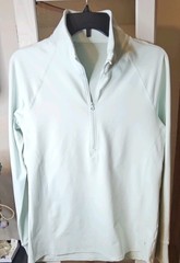 LAYER 8 (Light MINT) 1/2 Zip Mock Neck Long Sleeve Athletic Pullover Top 8
