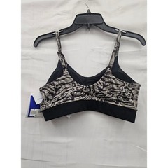 JoyLab Womens Zebra Athletic Sports Bra Black Nylon Blend Workout Size Small