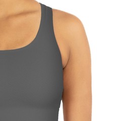 NEW Members Mark CHARCOAL Size S L XL XXL Seamless Racerback Athletic Sports Bra