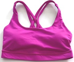 Lululemon Energy Bra Size 4 Hot Pink Luxtreme Strappy Yoga Run Athleisure
