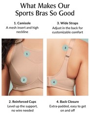 Glamorise No‑Bounce Cami Sports Bra • Wirefree Wicking Full Figure 44G Blue NIP