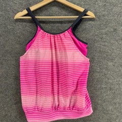 Unbranded Activeweaer Top Women M Pink Striped Sleeveless Push Up Lined