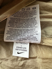 Nike Tan Full Front Zip Lightweight Windbreaker +Back Zip – 100% Nylon – Size L