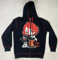 Ruby Gloom Full Zip Hoodie Women Medium Black Skull Cat Graphic Anime TV Y2K