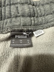PUMA Women’s Gray Fleece Athletic Shorts Elastic Waist Pockets XL