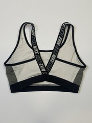 Nike Classic Medium Support Sports Bra | Branded Straps Black White Grey | S