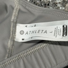 Athleta Womens Gray Adjustable T-Back V-Neck Sports Bra Size Large RN 54023