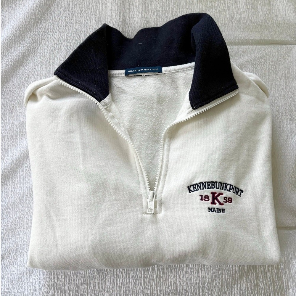 Brandy Melville Kennebunkport 1/4 Zip Sweatshirt OS Oversized