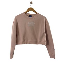 Monat We Are Modern Nature Pink Cropped Sweatshirt Womens Medium 100% Cotton